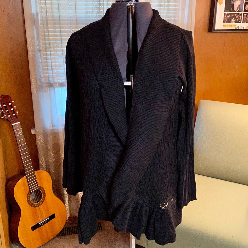 Outside Additions By Stan Herman Vintage Cardigan With Ruffles (Size M)